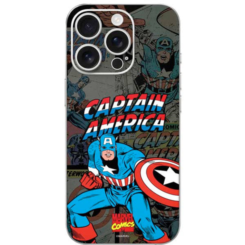 Marvel Classic Comics Captain America Vintage iPhone 16 Pro Skin